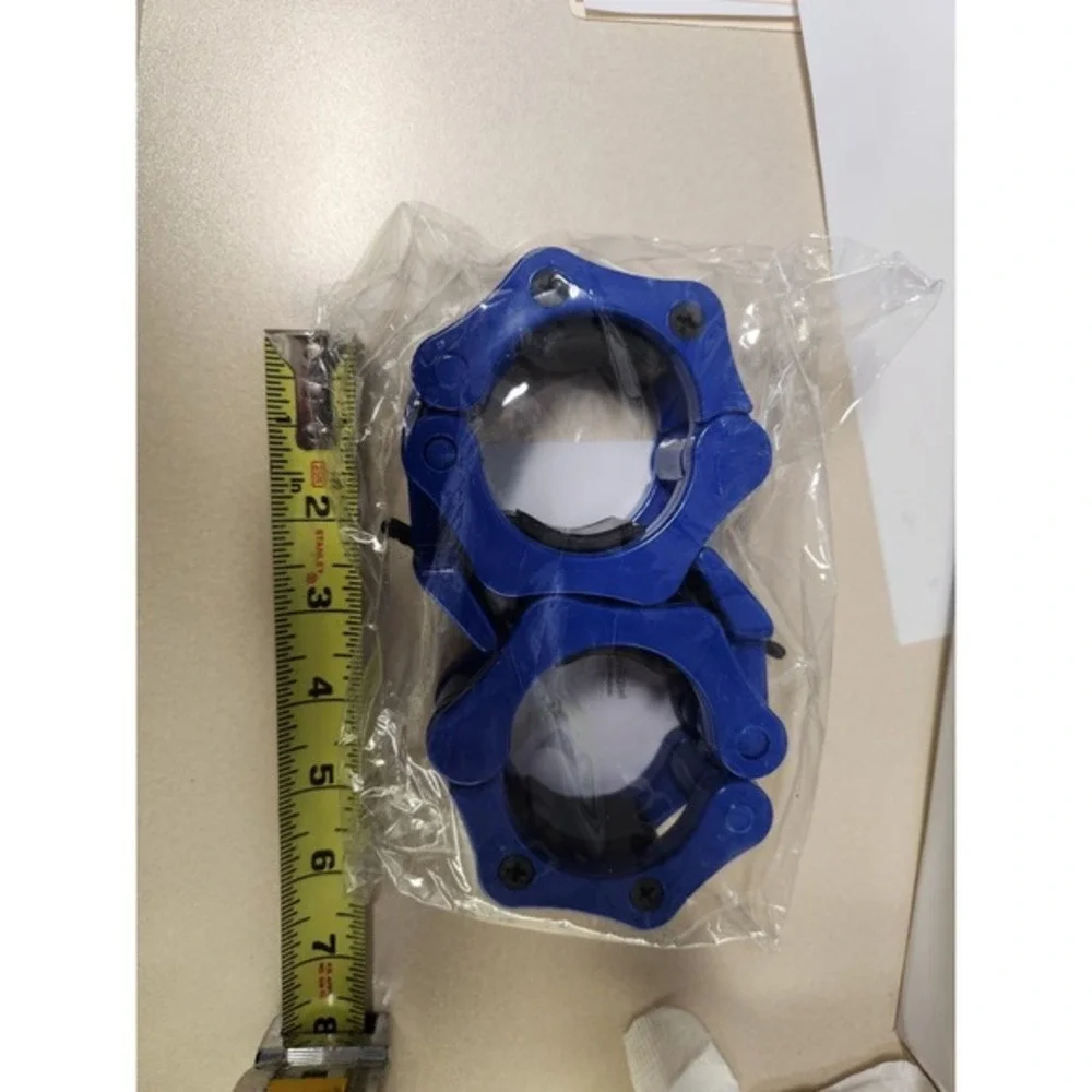 ProSourceFit‎ Barbell Clamp Collar Weight Lock Blue Set - Picture 3 of 4